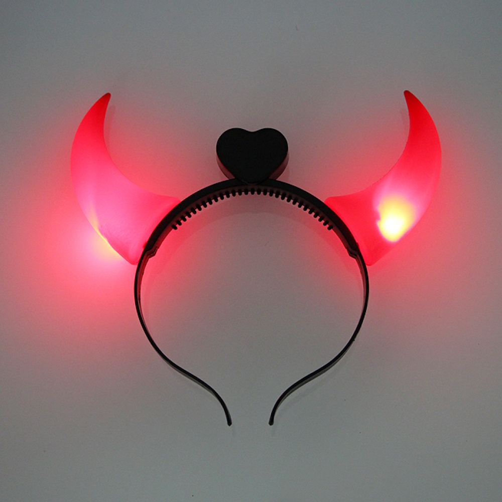 LED 붉은악마 발광 머리띠 중간뿔 응원머리띠 야광머리띠 형광머리띠 파티용야광머리띠