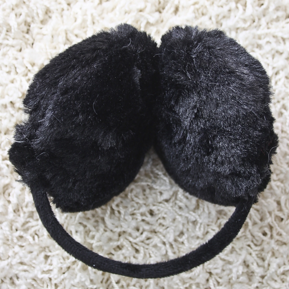 뽀송이 귀마개 블랙 겨울용 털귀마개 귀도리 귀덮개 방한용품 스키용품 보드용품 방한귀마개
