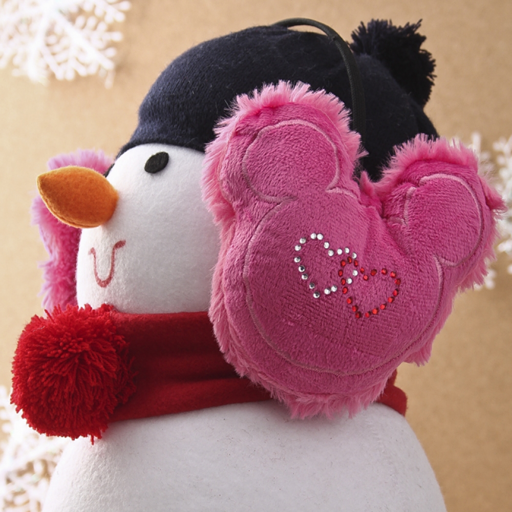 하트곰돌이 귀마개 핑크 겨울용 털귀마개 귀도리 귀덮개 방한용품 스키용품 보드용품 방한귀마개