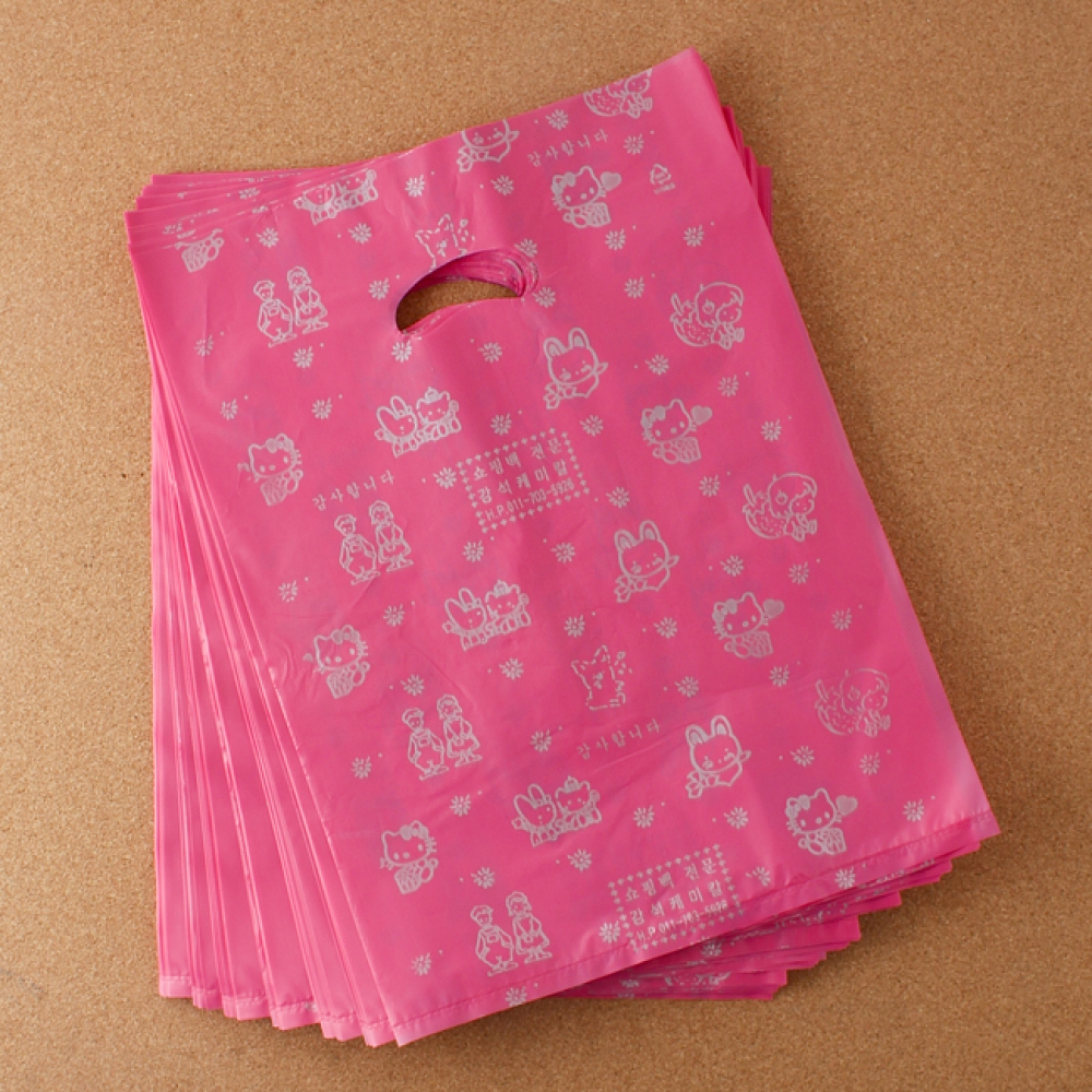 양장비닐봉투 핑크-27cm 100p 다용도 의류봉투 비닐 비닐봉투 비닐봉지 봉투 쓰레기봉투