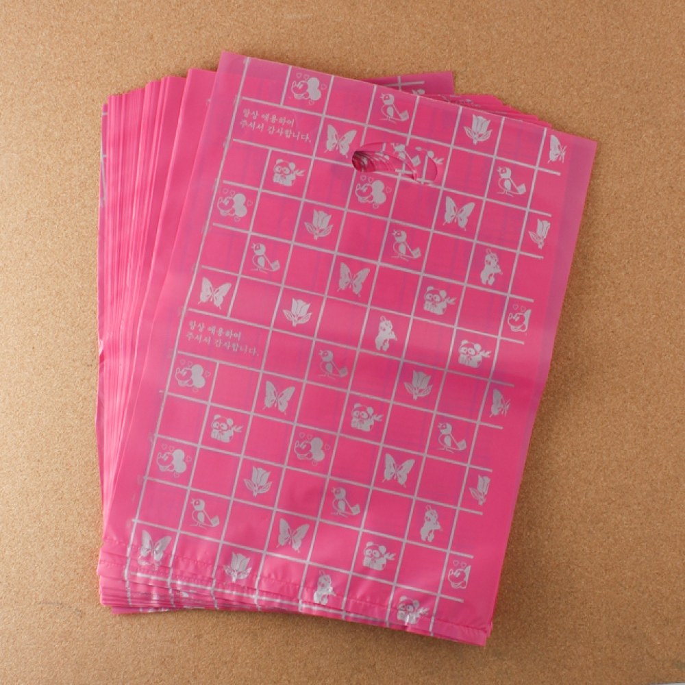 양장비닐봉투 핑크-30cm 100p 다용도 의류봉투 비닐 비닐봉투 비닐봉지 봉투 쓰레기봉투