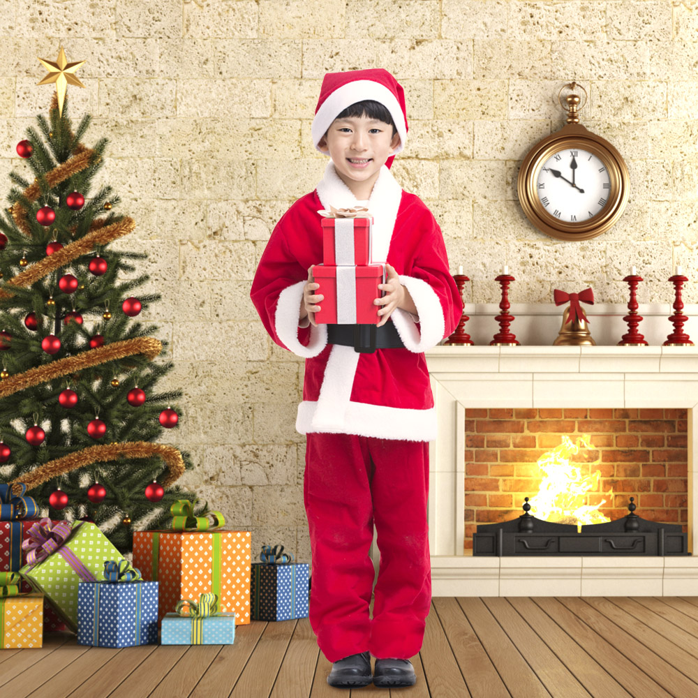 고급산타복 풀세트 소형 산타수염 코스프레의상 일반 산타복 크리스마스용품 성탄절 산타원피스