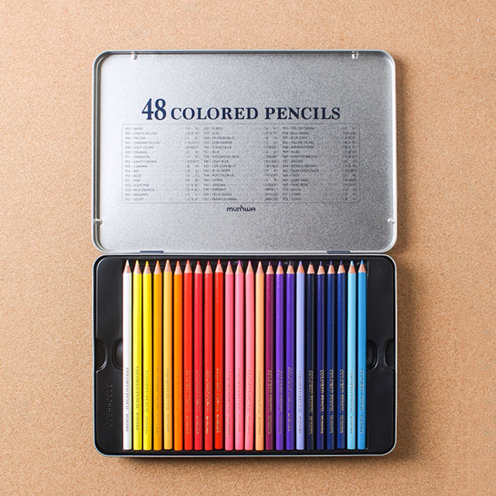 문화 48색 고급 색연필 미술 화방 수채색연필 수채화색연필 화방색연필 화방용색연필