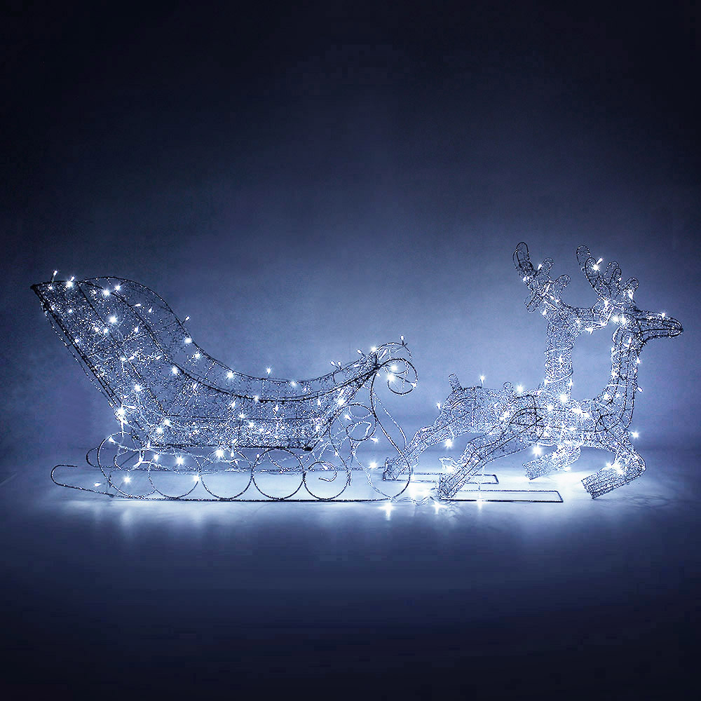 LED 실버 사슴썰매 장식세트 크리스마스소품 트리장식 크리스마스장식 크리스마스인테리어