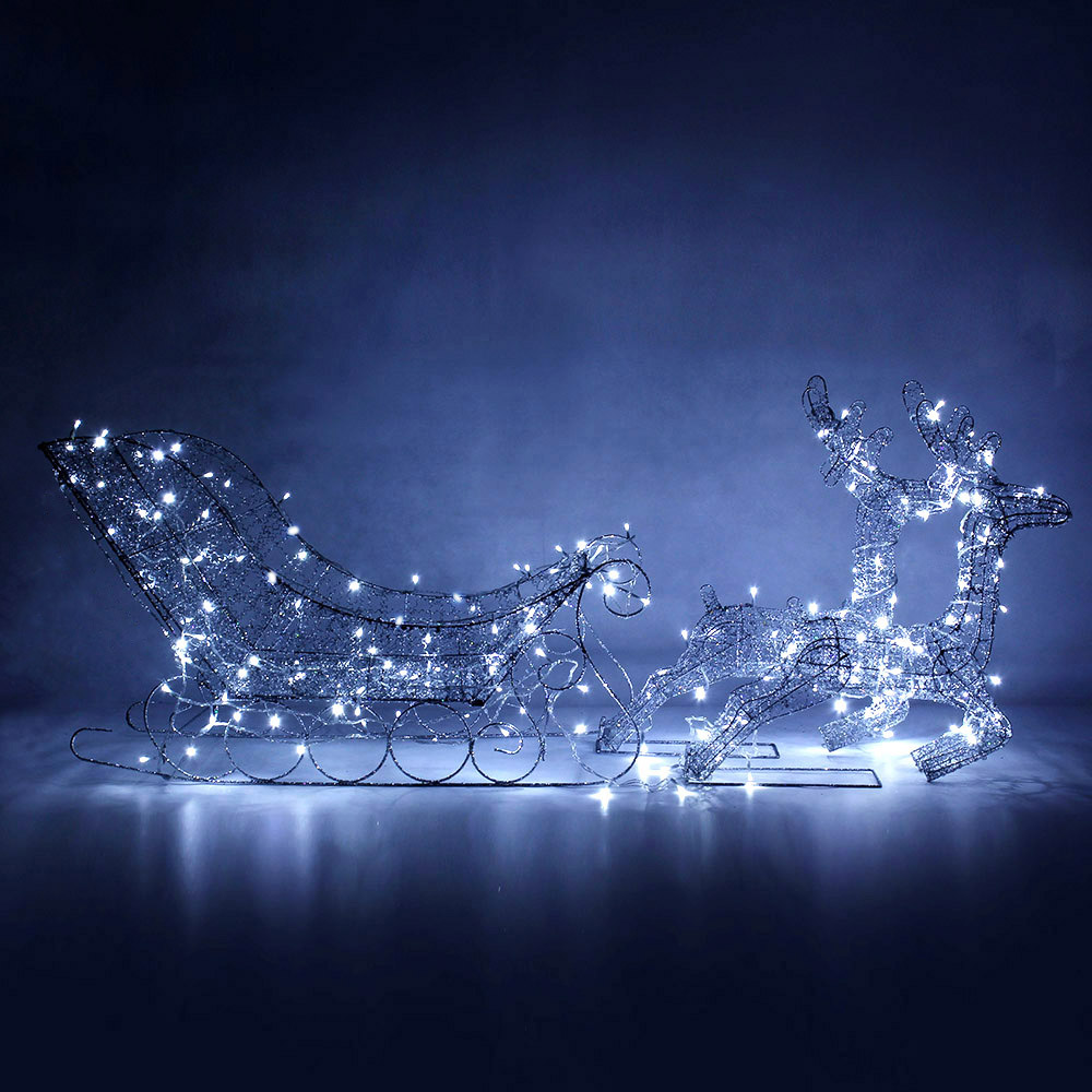 LED 실버 사슴썰매 장식세트 크리스마스소품 트리장식 크리스마스장식 크리스마스인테리어