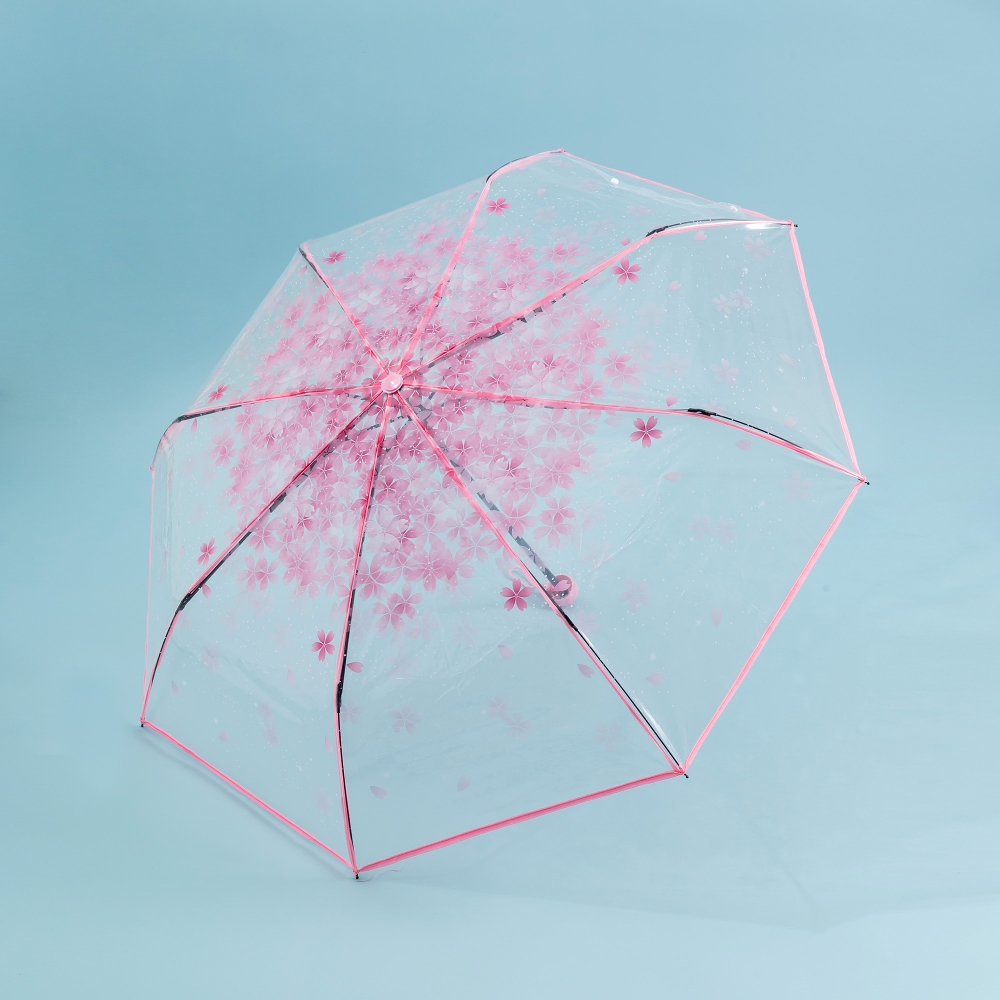 꽃비 투명우산 3단 접이식우산 3단우산 3단수동우산 폴딩우산 수동우산 휴대용우산 패션우산