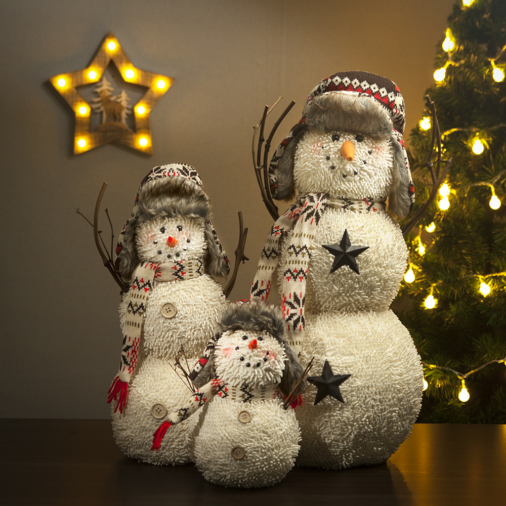 군밤모자 스마일 눈사람 가족 3종세트 트리장식소품 크리스마스트리 크리스마스장식