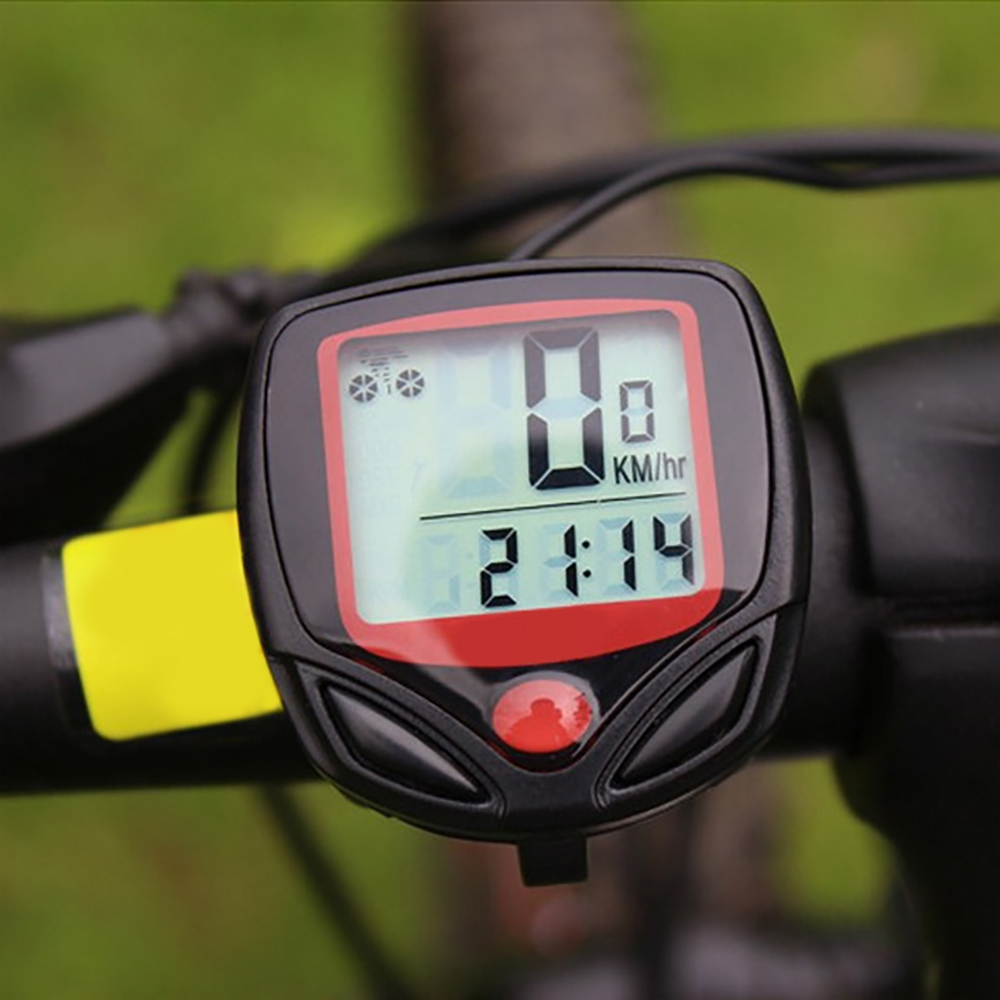 15기능 디지털 자전거속도계 속도측정 유선속도계 디지털속도계 주행속도표시 자전거용품