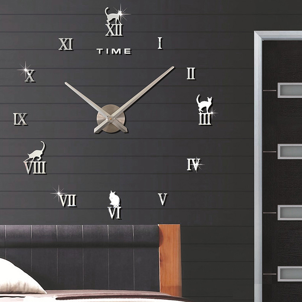 DIY 고양이 붙이는 벽시계 인테리어벽시계 벽걸이시계 DIY벽시계 붙이는벽시계 거실벽시계