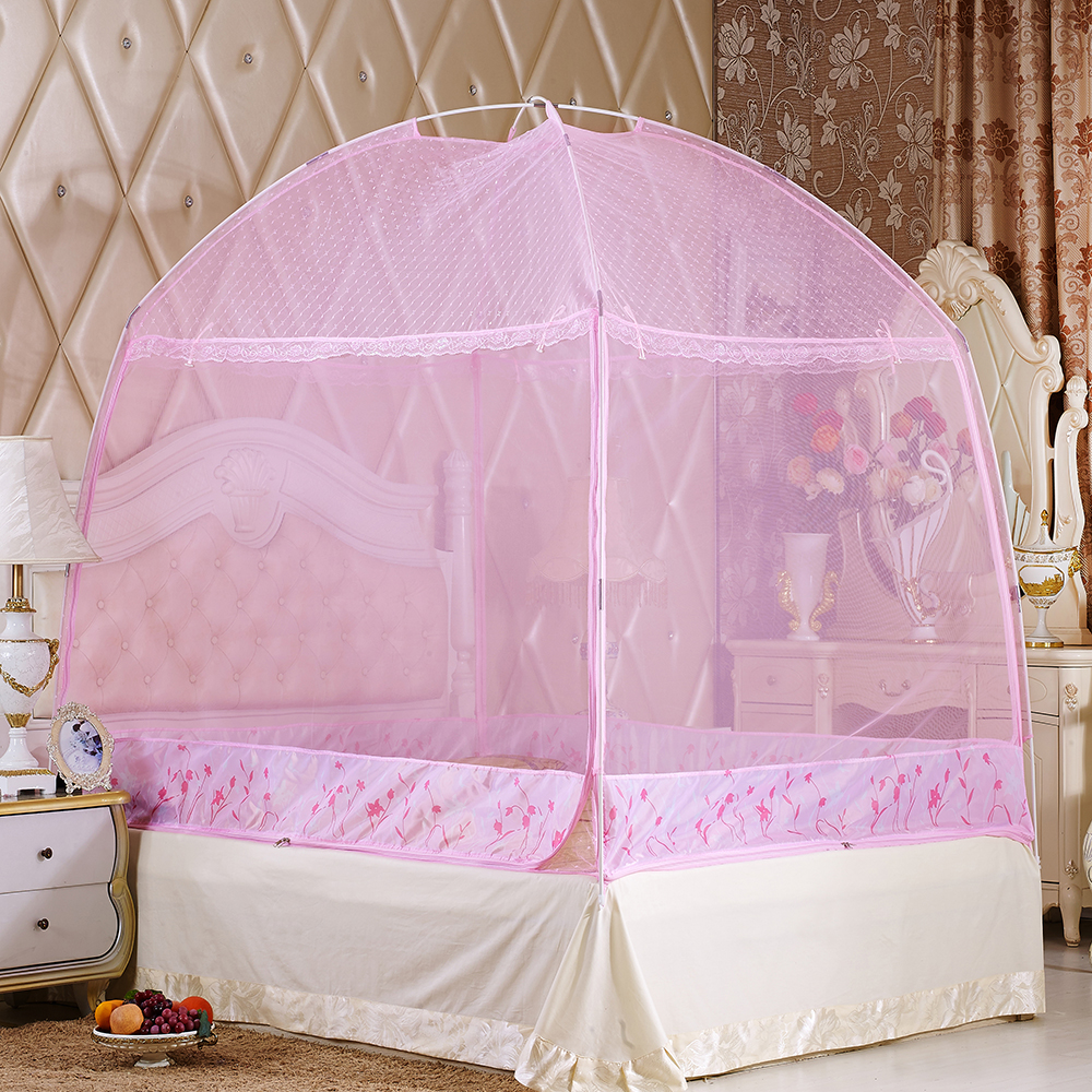 유니룸 돔형 모기장 150x200cm 핑크 침대모기장 방충망 침대방충망 텐트모기장