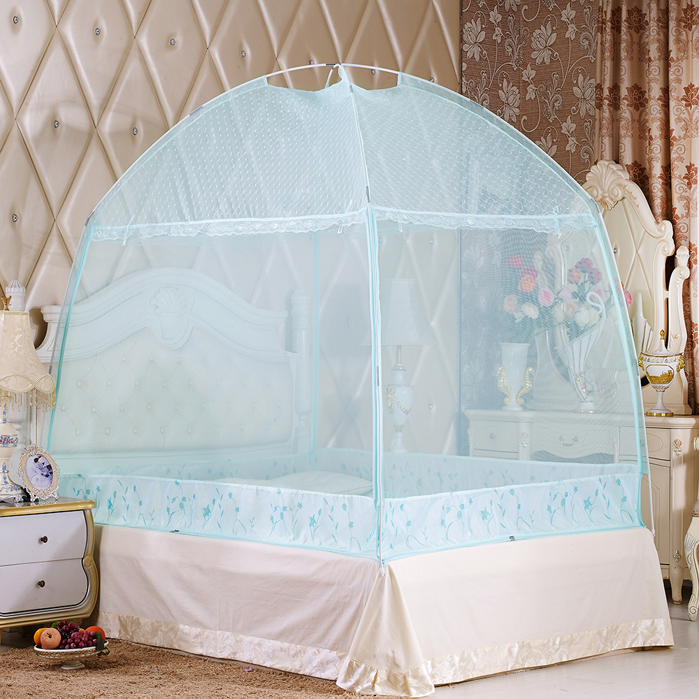 유니룸 돔형 모기장 150x200cm 블루 침대모기장 방충망 침대방충망 텐트모기장