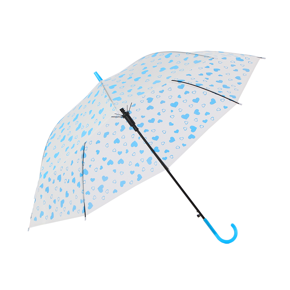 하트 패턴 반자동 장우산 반투명우산 우산 자동우산 비닐우산 자동비닐우산 도트우산 1단우산