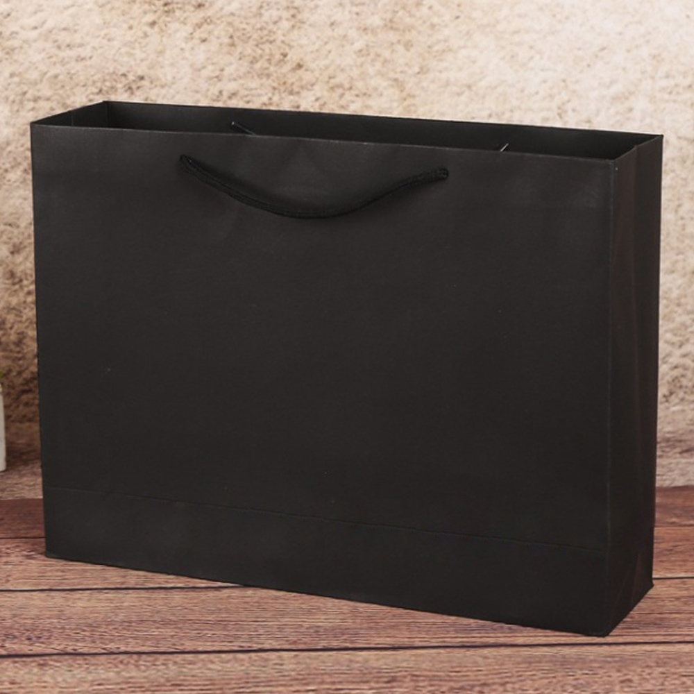 무지 가로형 쇼핑백 블랙 35x26cm 종이쇼핑백 무지쇼핑백 종이가방 종이봉투 쇼핑봉투
