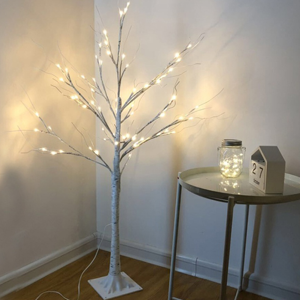 1.2M 자작나무 LED 무드등 USB 스탠드 나무등 크리스마스장식소품 트리무드등