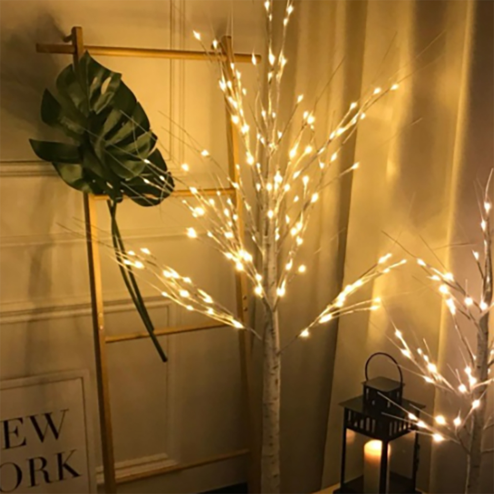 1.2M 자작나무 LED 무드등 USB 스탠드 나무등 크리스마스장식소품 트리무드등