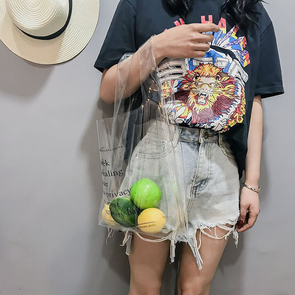 레터링 투명 토트백 방수 PVC백 여성가방 숄더백 핸드백 투명백 토드백 방수백 PVC가방