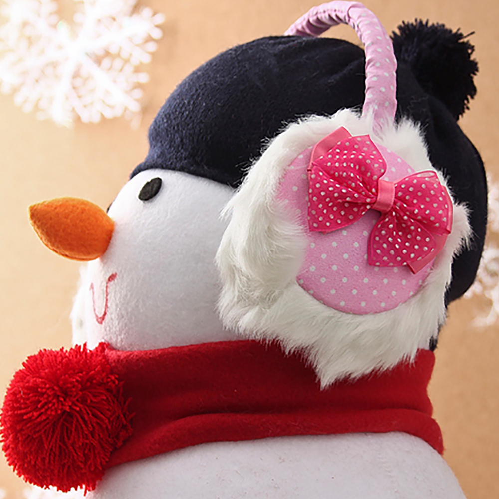 도트 리본 귀마개 핑크 겨울용 털귀마개 귀도리 귀덮개 방한용품 스키용품 보드용품 방한귀마개