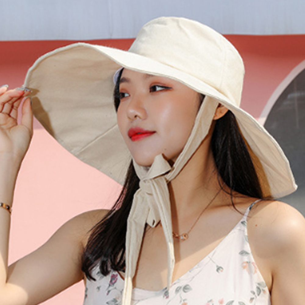 썬쉐이드 코튼 버킷햇 리본모자 모자 여성모자 바캉스모자 햇빛가리개 자외선차단 얼굴햇빛가리개