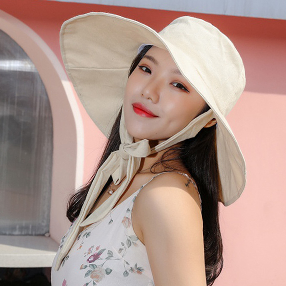 썬쉐이드 코튼 버킷햇 리본모자 모자 여성모자 바캉스모자 햇빛가리개 자외선차단 얼굴햇빛가리개