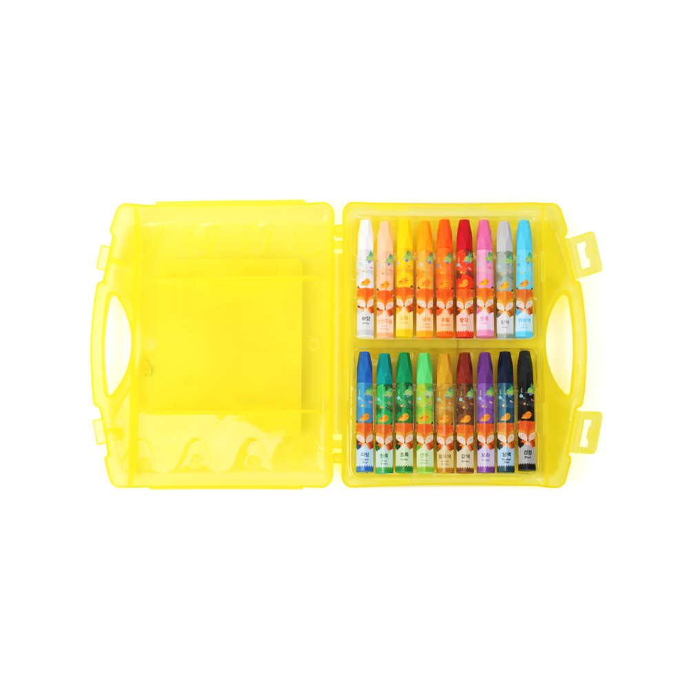 모나미 크레파스 18색 옐로우 미술준비물 크레용 색연필 파스텔 색칠공부 미술크레파스