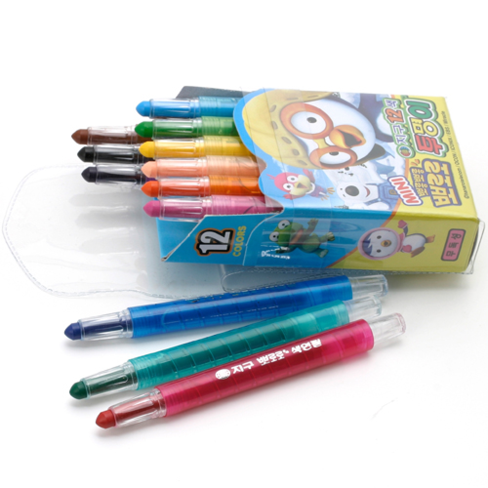 12색 뽀로로 샤프식 색연필 돌돌이 미니 색연필세트 색칠공부 뽀로로색연필세트 학습용색연필