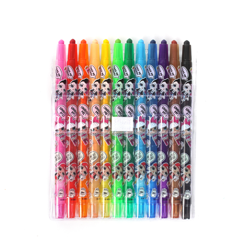 LOL 슬라이더 색연필 12색세트 학용품 색연필세트 컬러링색연필 미술용색연필 고급색연필