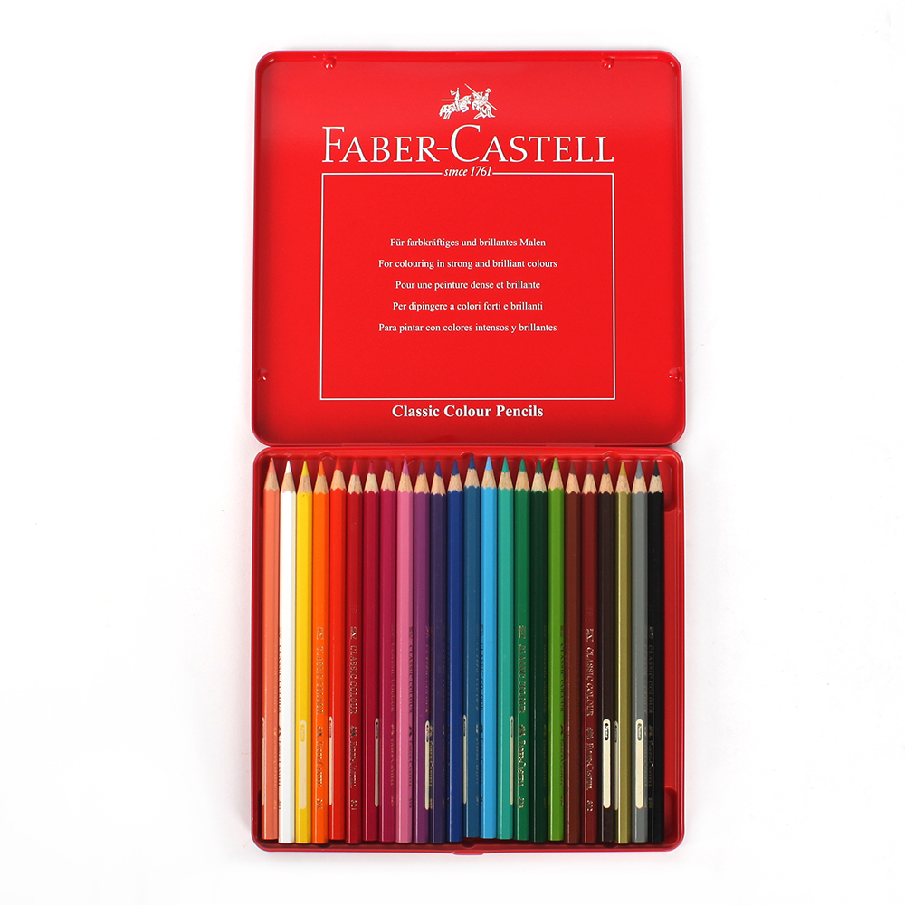 파버카스텔 24색 색연필 틴케이스 수채 색연필세트 파스텔 크레파스 연필 색칠공부 미술색연필
