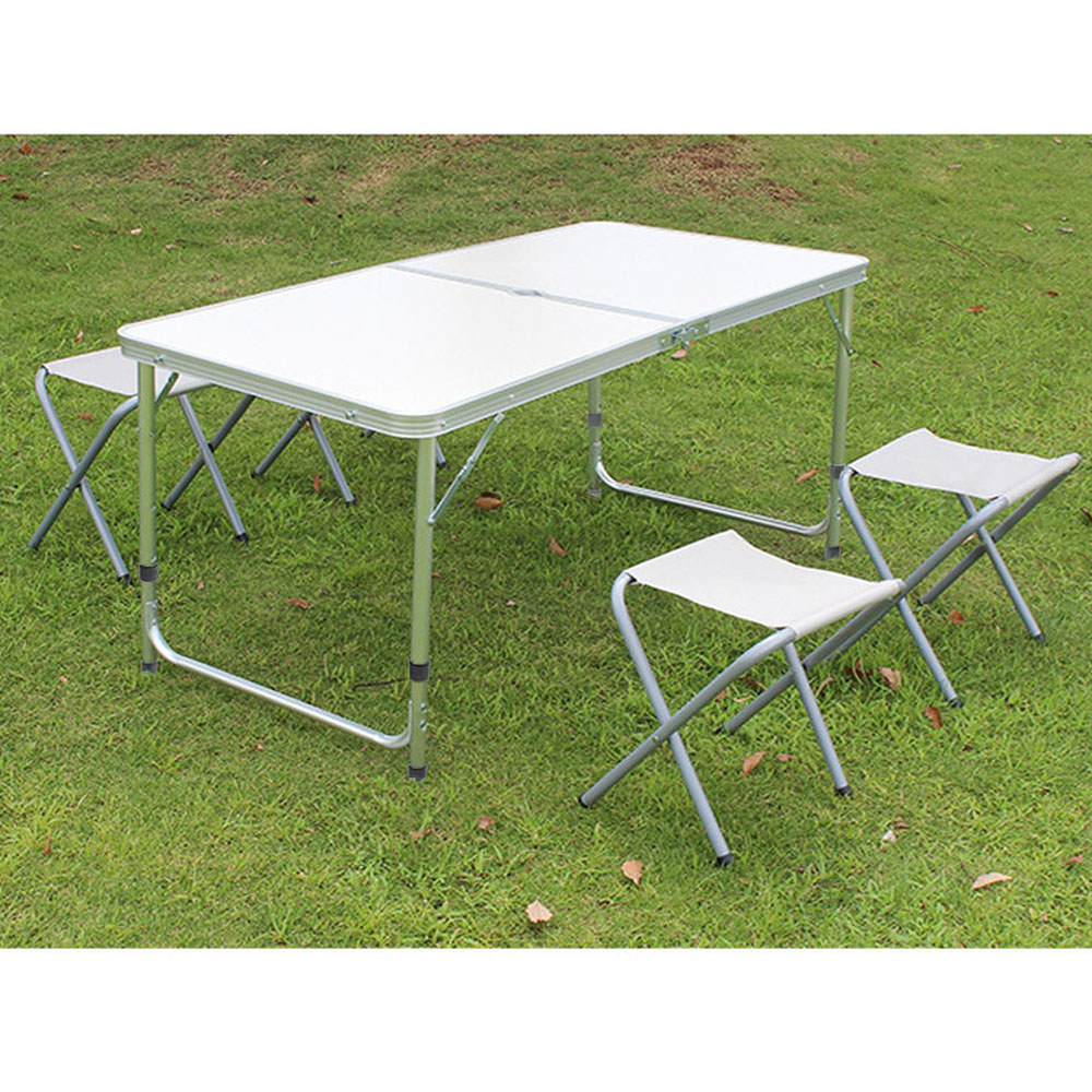 4인용 접이식 캠핑테이블 의자세트 화이트 접이식테이블 캠핑테이블의자세트 야외용테이블