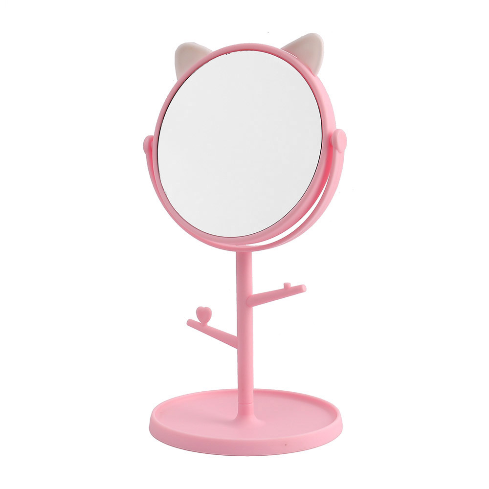액세서리거치 탁상거울 핑크 회전 화장거울 탁상용거울 메이크업거울 스탠드거울 회전거울