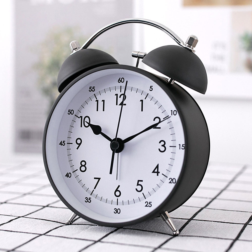 베이직 해머벨 탁상시계 블랙 아날로그 알람시계 자명종시계 인테리어시계 아날로그시계