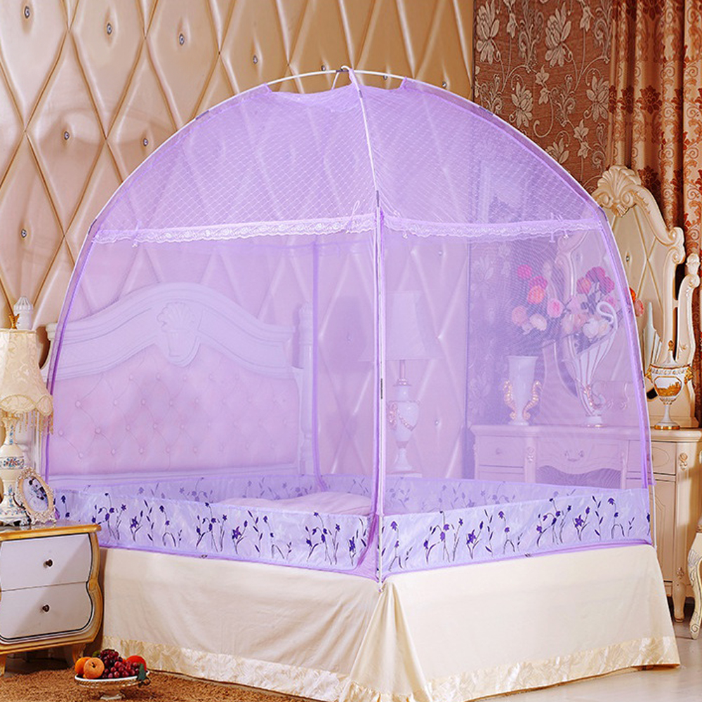 유니룸 돔형 사각 모기장 퍼플 1-2인용 침대모기장 방충망 침대방충망 텐트모기장