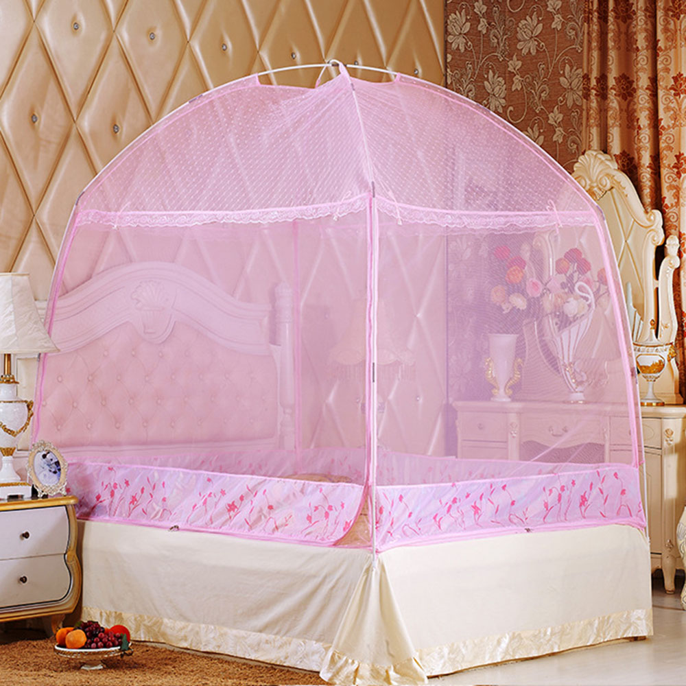 유니룸 돔형 사각 모기장 핑크 1인용 침대모기장 방충망 침대방충망 텐트모기장 텐트형모기장