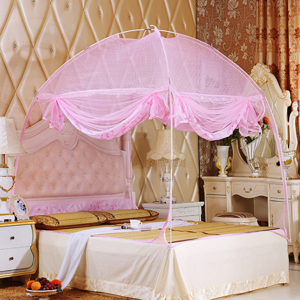 유니룸 돔형 사각 모기장 핑크 3인용 침대모기장 방충망 침대방충망 텐트모기장 텐트형모기장