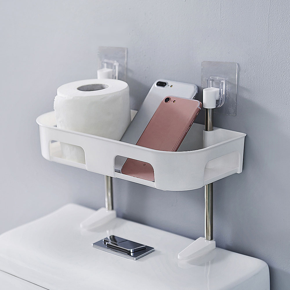 욕실정리 접착식 변기선반 욕실수납선반 접착식욕실선반 무타공욕실선반 물빠짐선반 화장실선반