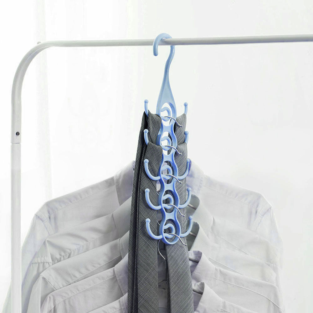 릴레이 공간활용옷걸이 블루 후크형 스카프걸이 멀티옷걸이 기능성옷걸이 넥타이걸이