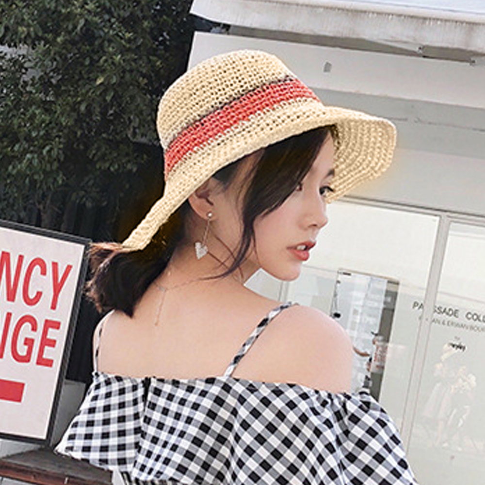 아멜리 라인 비치모자 벙거지 여름 모자 챙모자 여름모자 여성모자 바캉스모자 여행모자