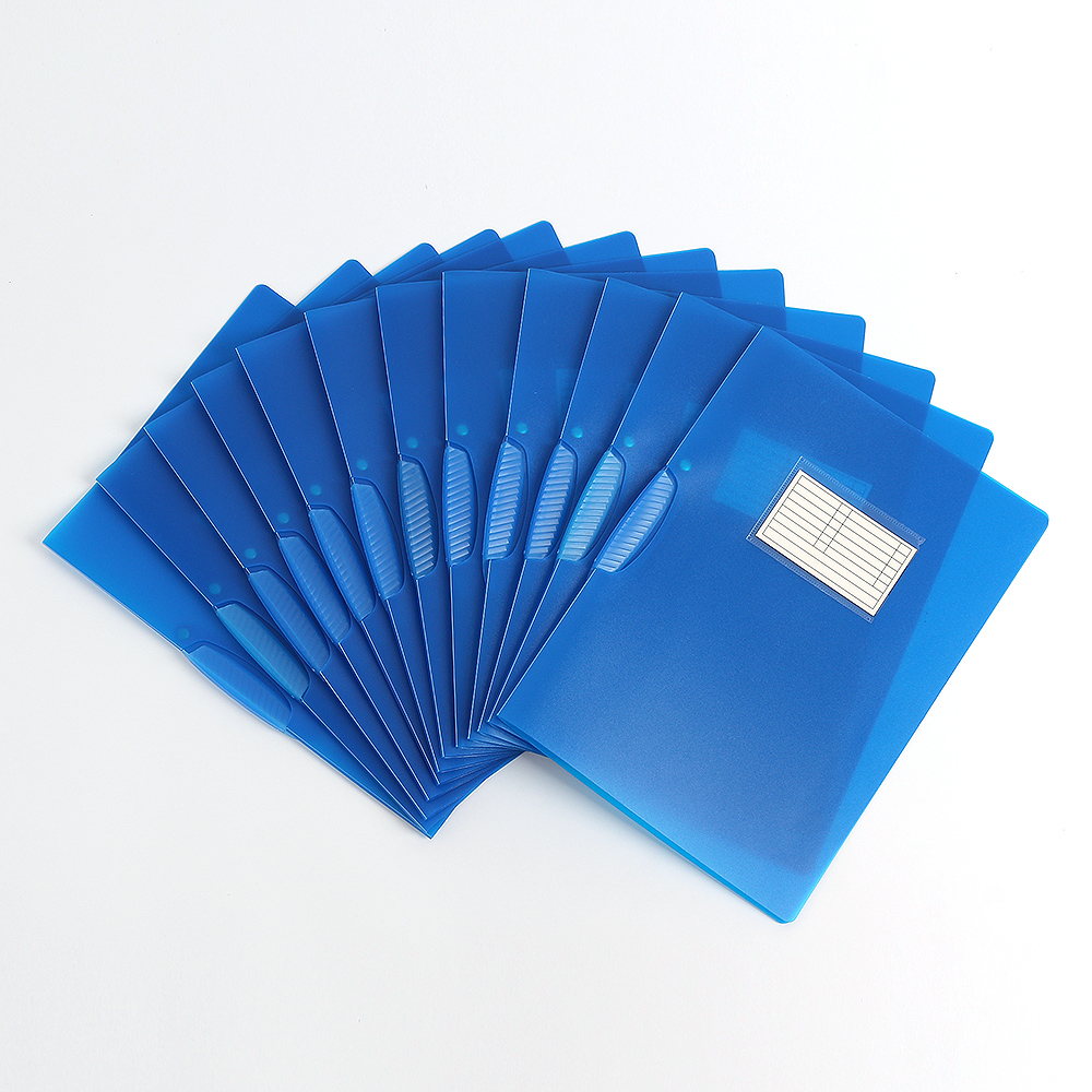 인덱스 클립파일 12p세트 블루 A4 파일홀더 클리어홀더 클립화일 파일화일 레버파일