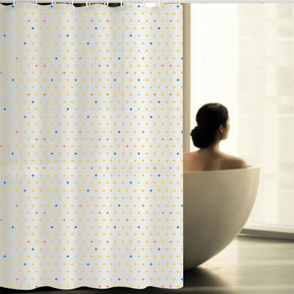 플러스 패턴 샤워커튼 220x180cm PEVA 화장실커튼 욕실커튼 목욕커텐 목욕커튼
