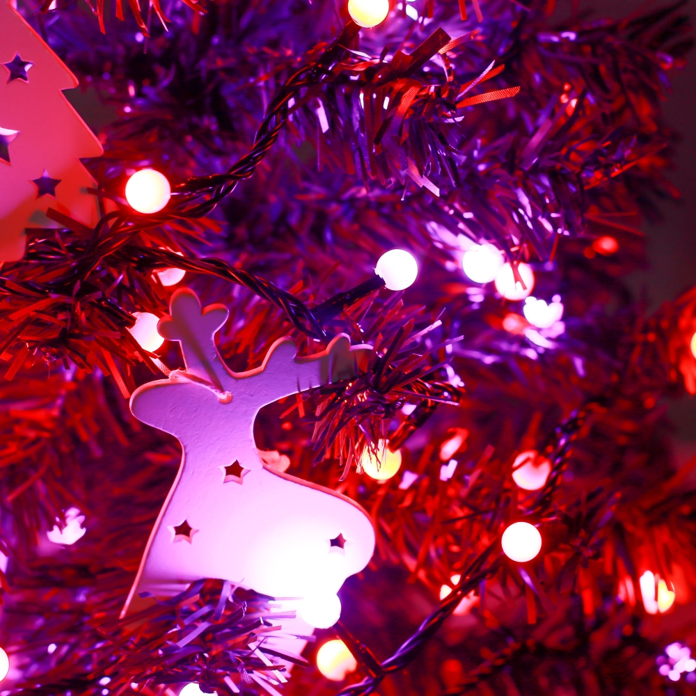은하수 100구 검정선 LED 구슬 지니전구 칼라 점멸 크리스마스 트리전구 트리조명