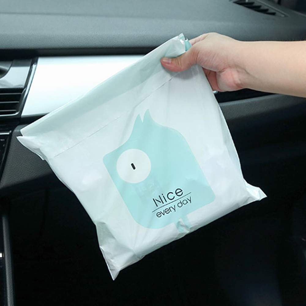차량용 접착식 쓰레기봉투 15p 민트 자동차비닐봉투 접착식비닐봉투세트 접착식비닐봉지세트