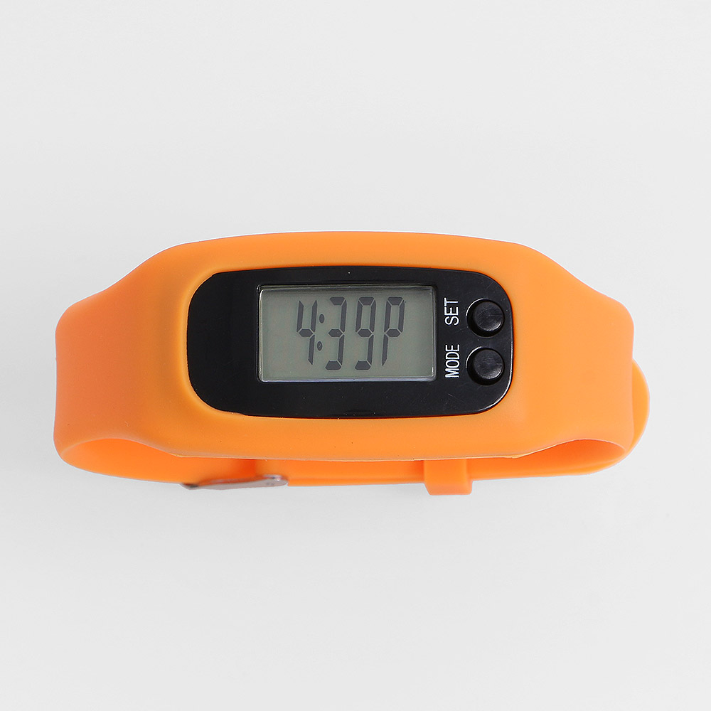 실리콘밴드 만보기 시계 오렌지 다이어트 만보계팔찌 스마트만보기 디지털만보계 디지털만보기