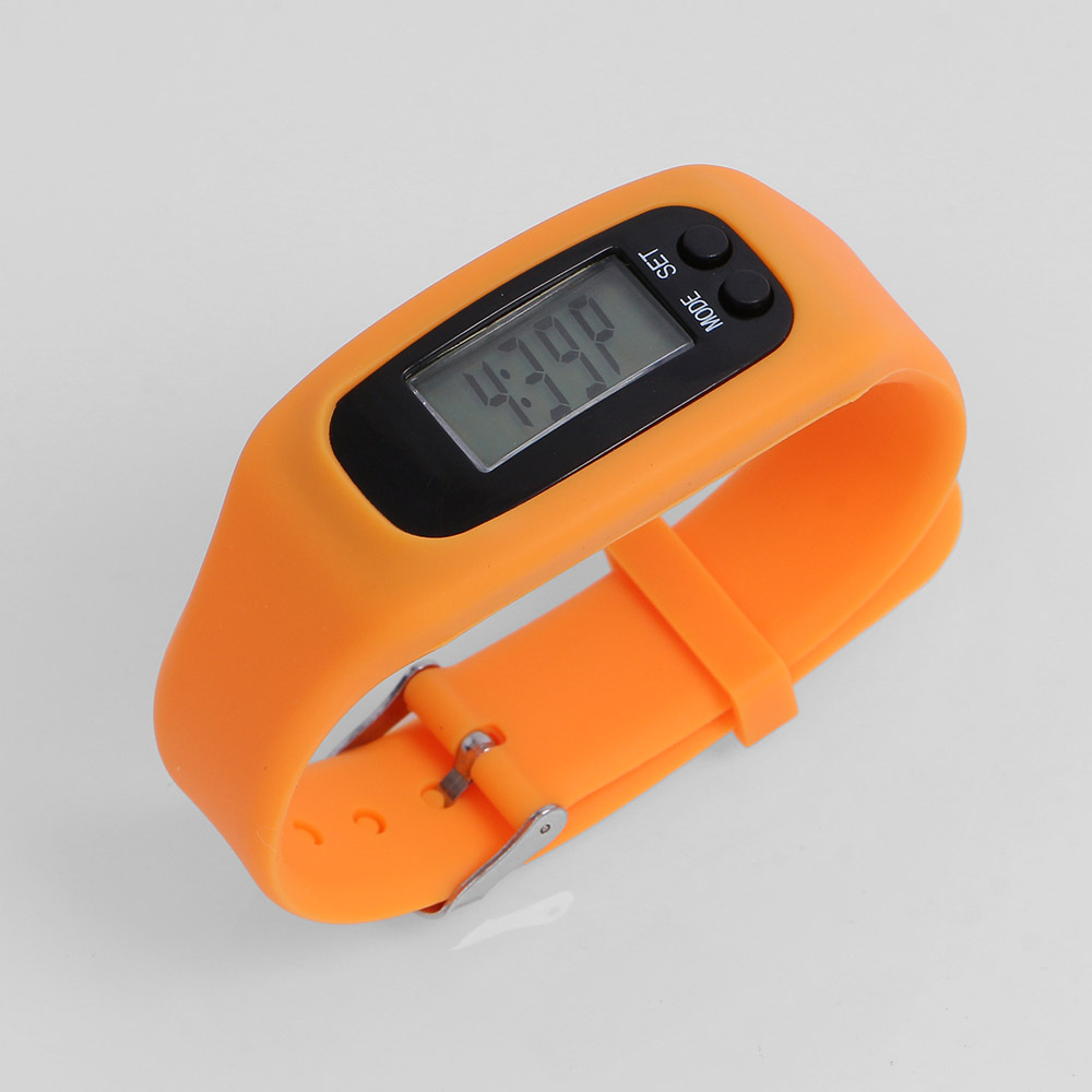 실리콘밴드 만보기 시계 오렌지 다이어트 만보계팔찌 스마트만보기 디지털만보계 디지털만보기