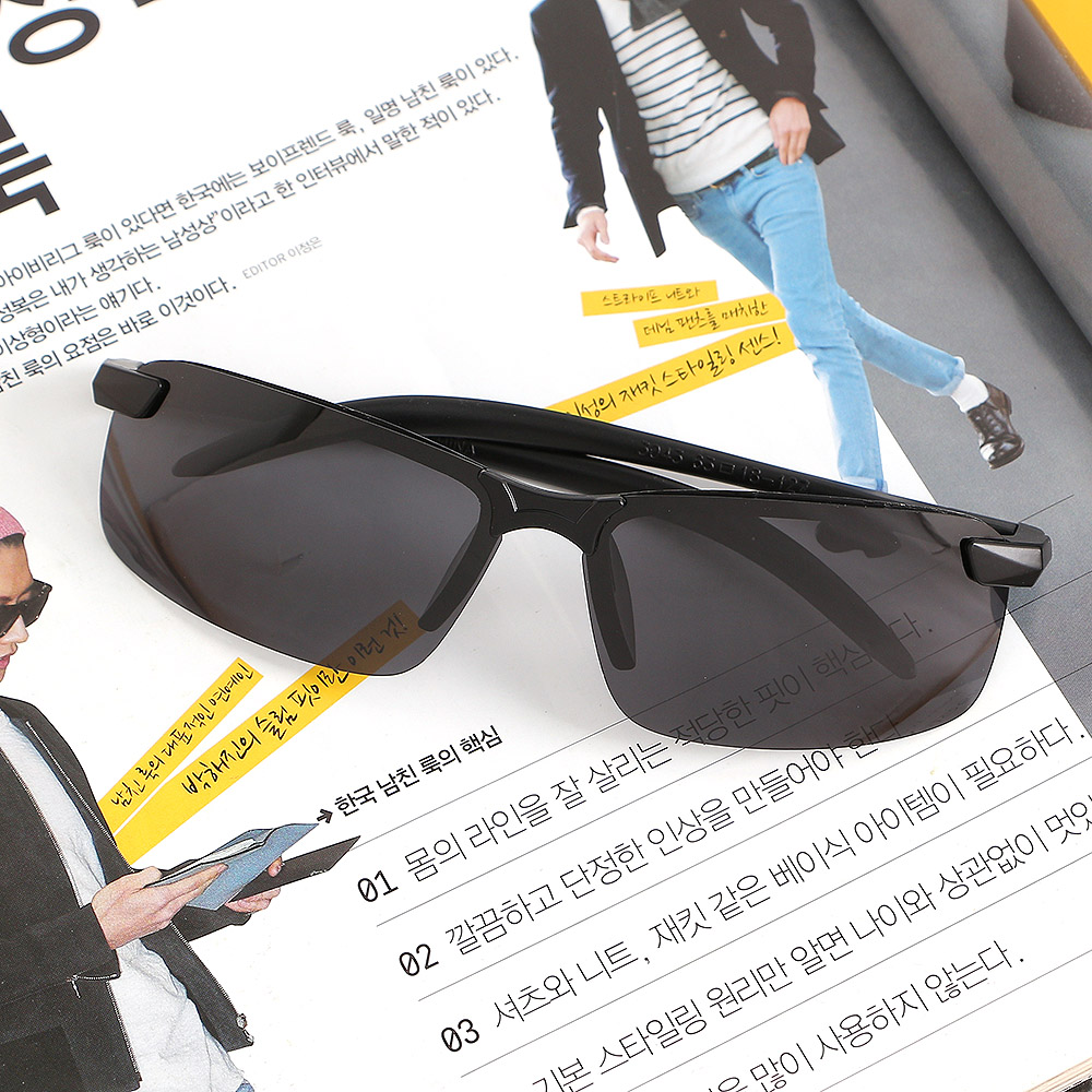 편광 스포츠 선글라스 블랙 초경량 스포글라스 편광선글라스 가벼운선글라스 경량선글라스
