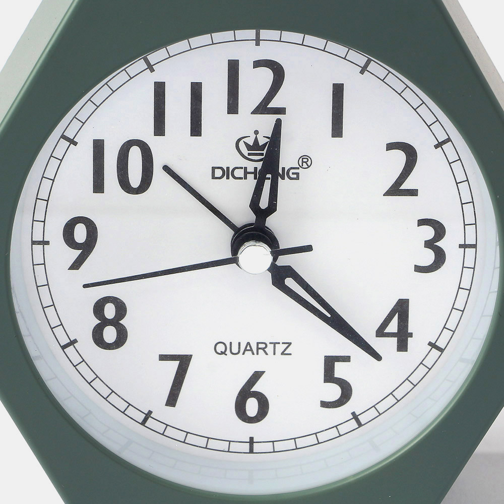 퀴리 육각 알람시계 그린 아날로그 탁상시계 자명종시계 인테리어시계 아날로그시계