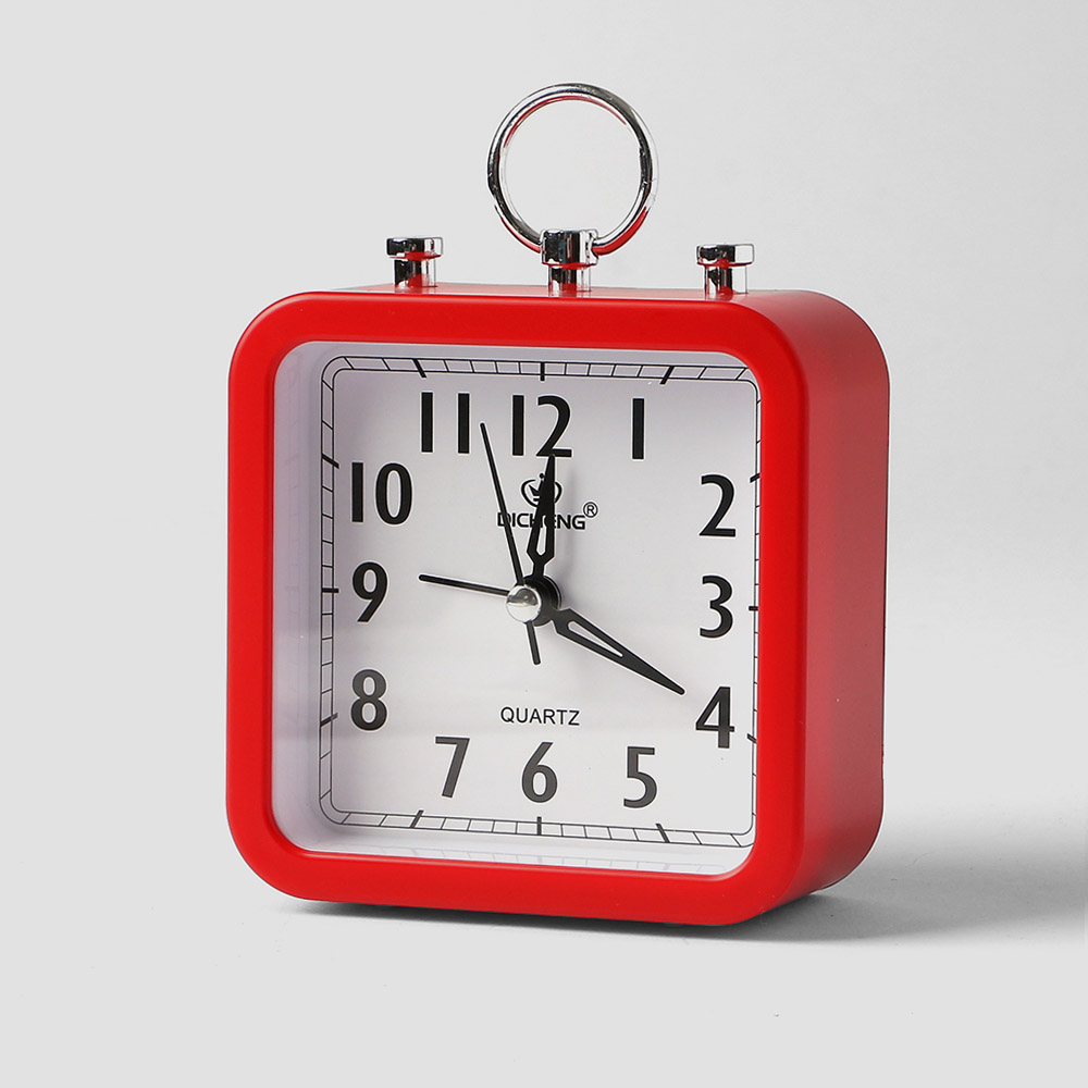 퀴리 스퀘어 알람시계 레드 아날로그 탁상시계 자명종시계 인테리어시계 아날로그시계
