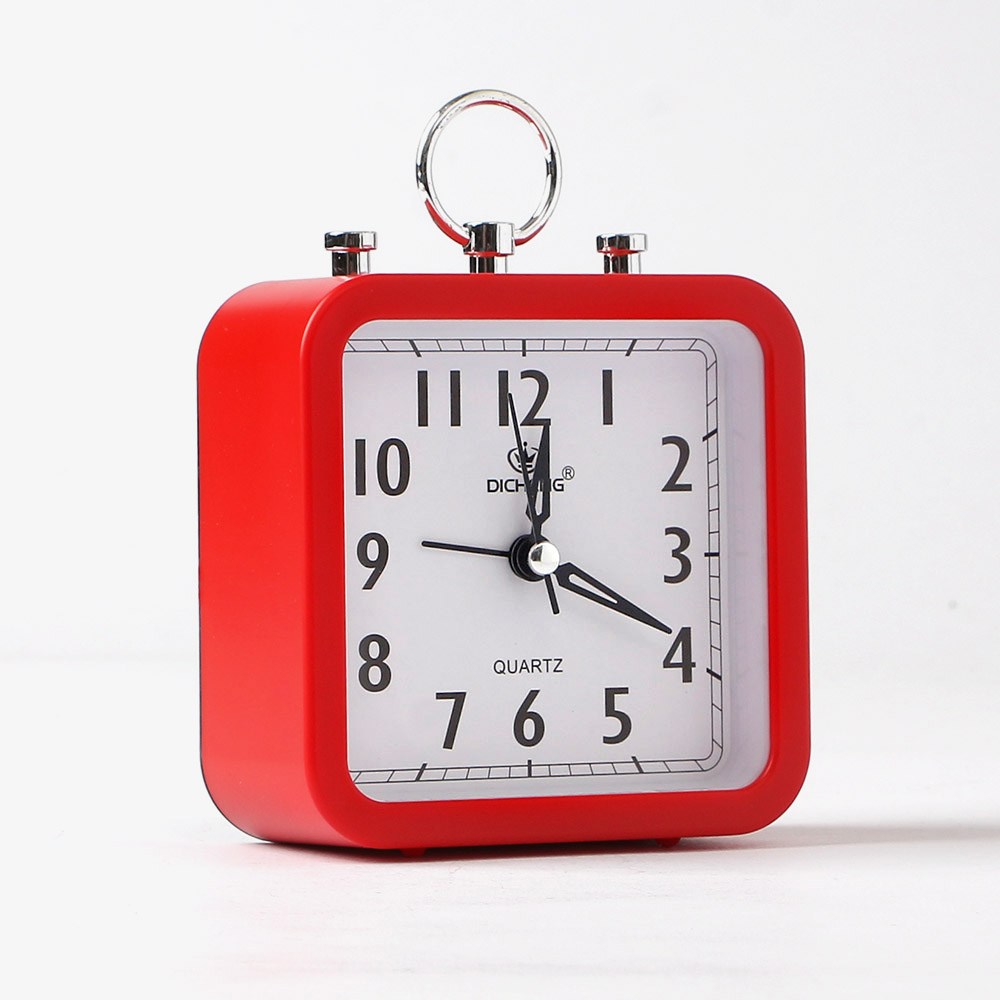 퀴리 스퀘어 알람시계 레드 아날로그 탁상시계 자명종시계 인테리어시계 아날로그시계