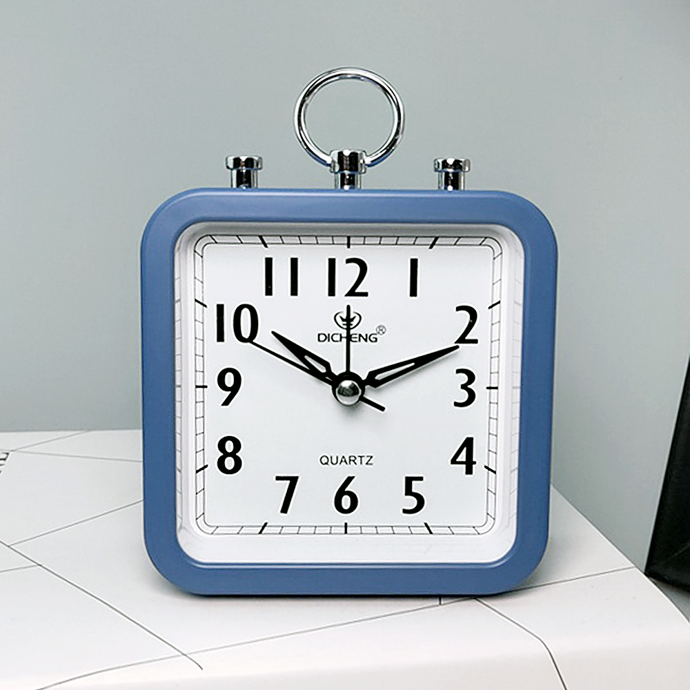 퀴리 스퀘어 알람시계 블루 아날로그 탁상시계 자명종시계 인테리어시계 아날로그시계