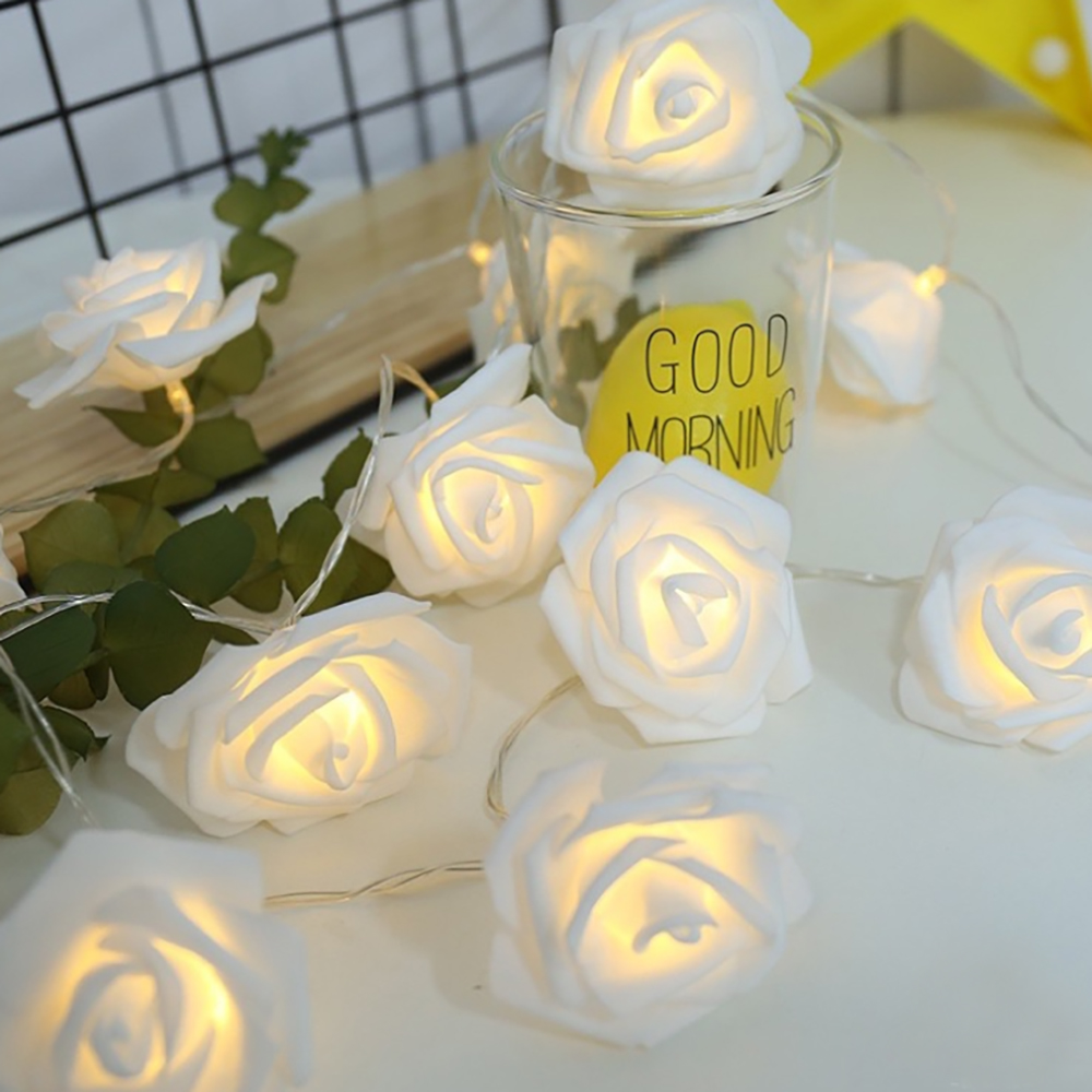 40구 LED 로맨틱 장미 가랜드 전구 이벤트 꽃 줄조명 LED장식조명 LED전구 장식전구