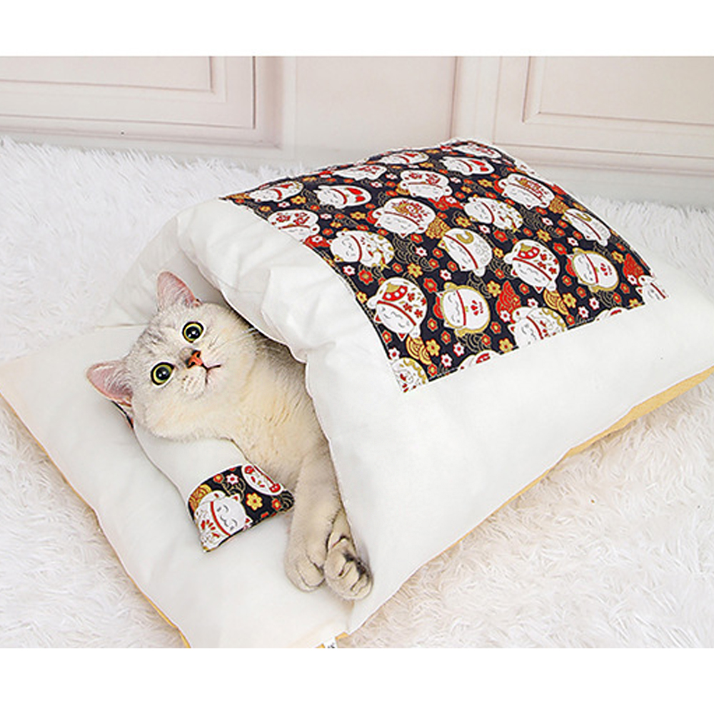 캣배딩 고양이 베개+이불 65x46cm 강아지 침낭 고양이이불 고양이담요 고양이침대