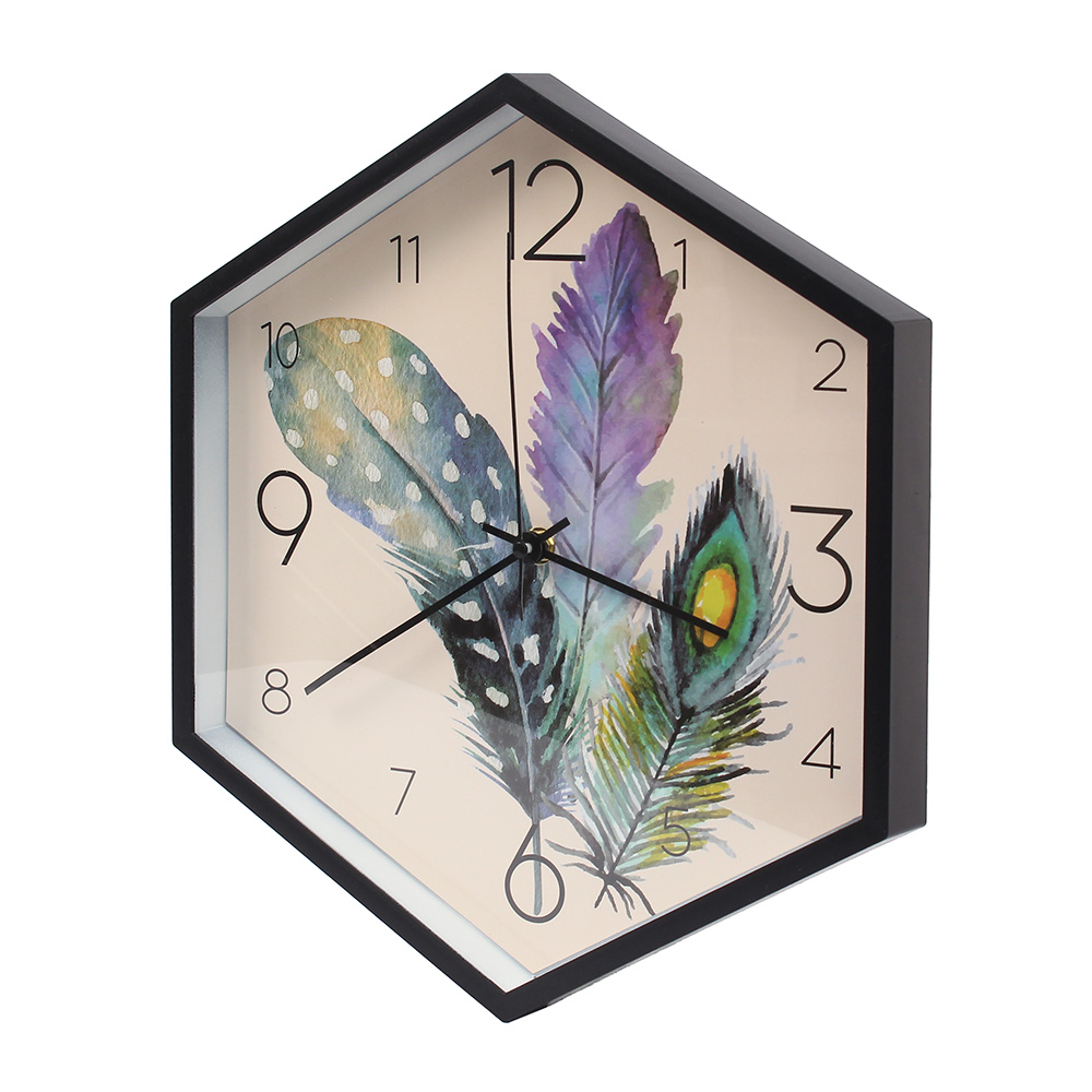 월아트 헥사곤 벽시계 깃털 인테리어시계 벽걸이시계 디자인벽시계 인테리어벽시계 거실벽시계